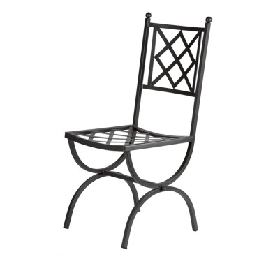 Chaise en fer 40x40cm Grifo Céramique artisanale italienne originale de Deruta