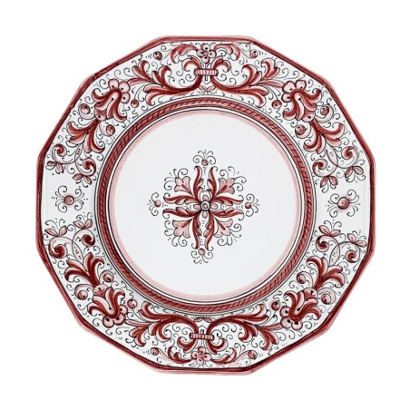 Assiette de table Ricco Deruta Rouge FORME EXCLUSIVE !!!