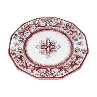 Assiette de table Ricco Deruta Rouge FORME EXCLUSIVE !!!
