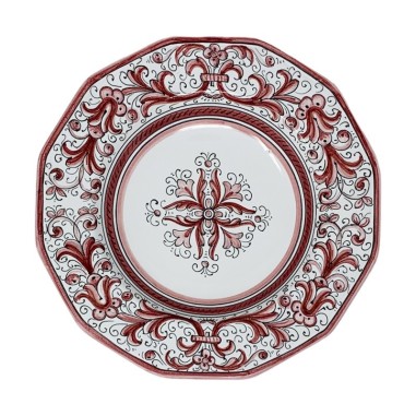 Dinnerware Red Ricco Deruta   EXCLUSIVE SHAPE !!! Italian Pottery
