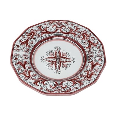 Assiette de table Ricco Deruta Rouge FORME EXCLUSIVE !!!