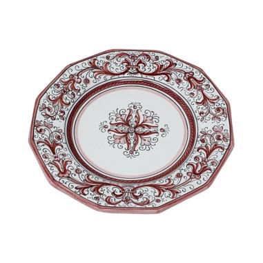 Assiette de table Ricco Deruta Rouge FORME EXCLUSIVE !!!