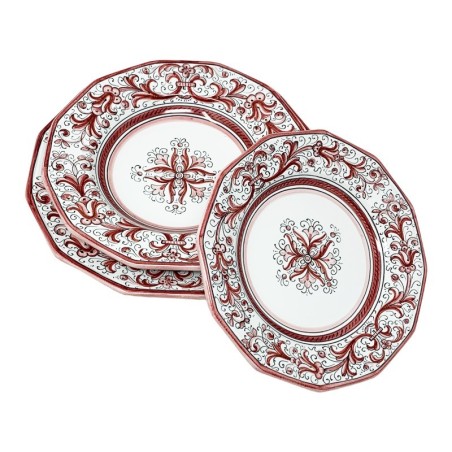 Dinnerware Red Ricco Deruta   EXCLUSIVE SHAPE !!! Italian Pottery