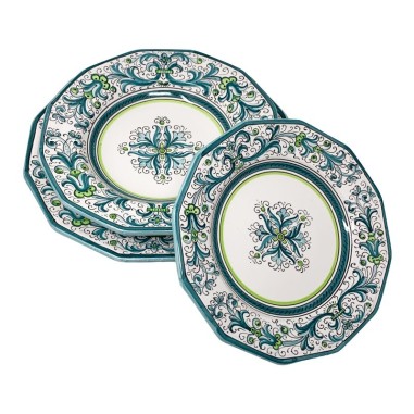 Servizio di piatti Ricco Deruta Verde   FORMA ESCLUSIVA !!!