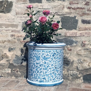 Vaso semicircolare cm.60 Arabesco Turchese