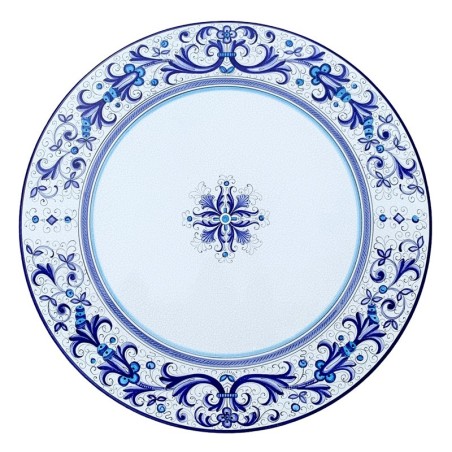 Lava Stone Table Ricco Deruta Blue Italian Pottery