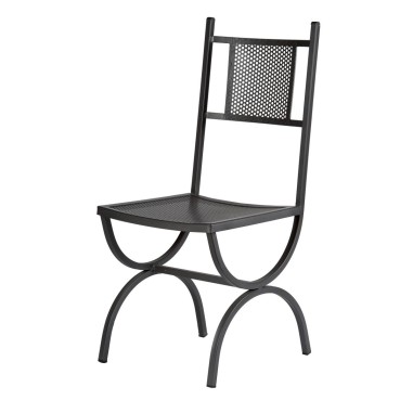 Chaise en fer 40x40cm Polvese Céramique artisanale italienne originale de Deruta