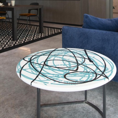 Tavolo da fumo in pietra lavica 70cm Enigma