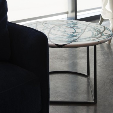 Lava stone smoking table 27.6" Enigma Italian Pottery