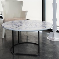 Tavolo da fumo in pietra lavica 70cm Enigma 2