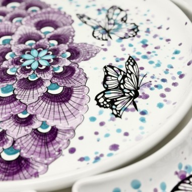 Butterfly 16" Snack Trays Sun Italian Pottery