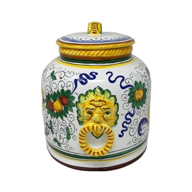 Raffaellesco oval biscotti jar 11" Raffaellesco Italian Pottery