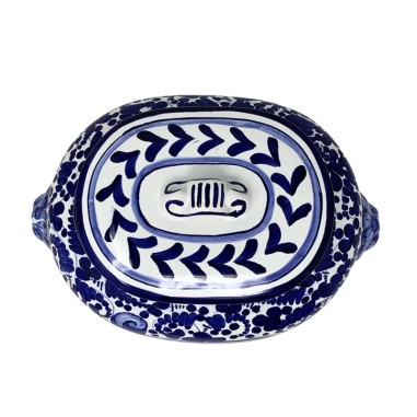 Oval Arabesco Biscotti Jar 11" Italian Pottery