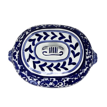 Oval Arabesco Biscotti Jar 11" Italian Pottery