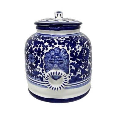 Oval Arabesco Biscotti Jar 11" Italian Pottery