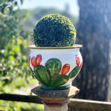 Cache-pot Fico d'India Céramique artisanale italienne originale de Deruta