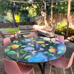 Lava Stone Table Ortensie