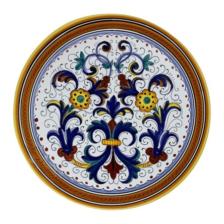 Ricco Deruta Multicolor 5 wall platters 9,85" set Italian Pottery