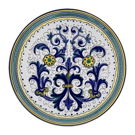 Ricco Deruta Multicolor 5 wall platters 9,85" set Italian Pottery