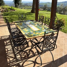 Lava Stone Table Sicilia Italian Pottery