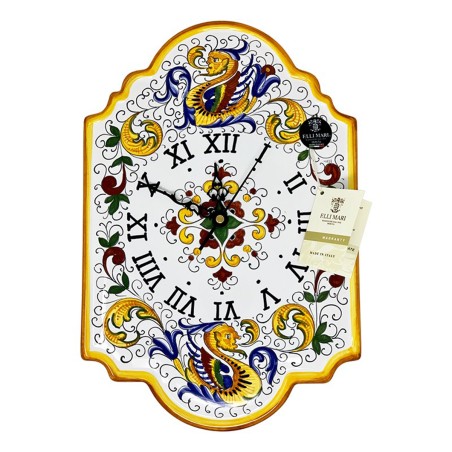 Horloge murale 36x24cm Raffaellesco Céramique artisanale italienne originale de Deruta