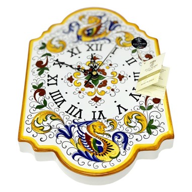 Horloge murale 36x24cm Raffaellesco Céramique artisanale italienne originale de Deruta
