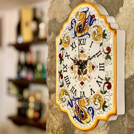 Wall clock 15" Raffaellesco Italian Pottery