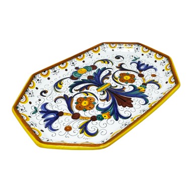 Ricco Deruta octagonal tray 15" Italian Pottery
