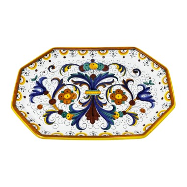 Ricco Deruta octagonal tray 15" Italian Pottery