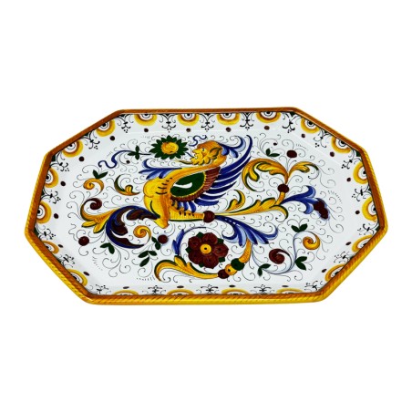 Raffaellesco octagonal tray 15" Italian Pottery