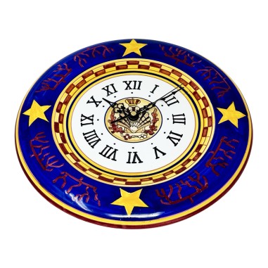Round wall clock 12" Palio di Siena - Nicchio Italian Pottery Round wall clock 12" Palio di Siena - Nicchio Italian Pottery