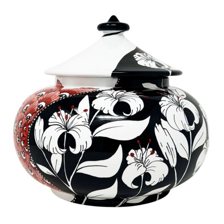 Biscotti jar 10" Lily Italian Pottery