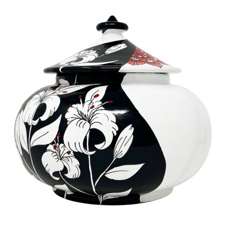 Pot à biscuits 25cm Lys Céramique artisanale italienne originale de Deruta