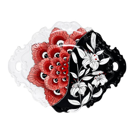 Lilium Scalloped Centerpiece 16x12" Italian Pottery