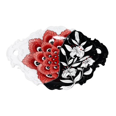 Lilium Scalloped Centerpiece 16x12" Italian Pottery Lilium Scalloped Centerpiece 16x12" Italian Pottery