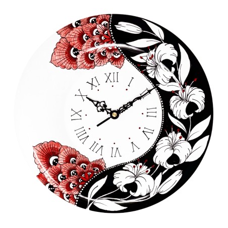 12" Lilium Round wall clock Italian Pottery