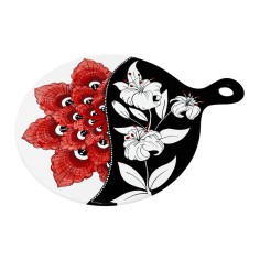 12" Lilium Round wall clock Italian Pottery 2