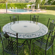 Lava Stone Table Ricco Deruta Green