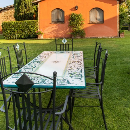 Lava Stone Table Ricco Deruta Green Italian Pottery