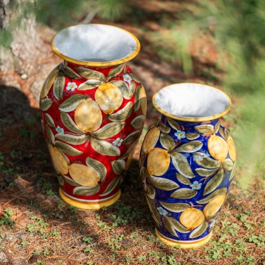 Vase Positano Céramique artisanale italienne originale de Deruta
