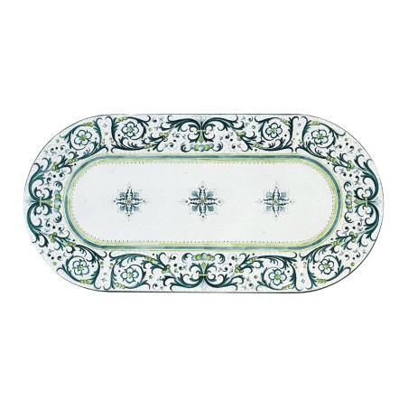 Lava Stone Table Ricco Deruta Green Italian Pottery