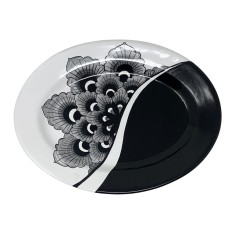 Vassoio barocco 44cm Pavone Nero