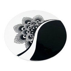 Vassoio barocco 44cm Pavone Nero 2