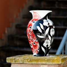 12" Lilium Round wall clock Italian Pottery