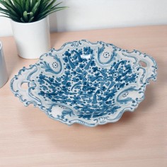 Salad Bowl 12" and Couple Salad Cutlery Set Italian Pottery