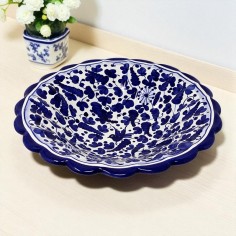 Pedestal bowl 12" Arabesco Blu