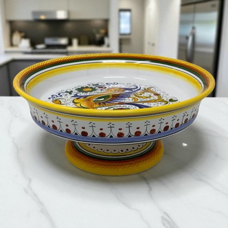 Raffaellesco Pedestal Bowl 12" Italian Pottery
