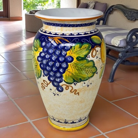 Bacco Umbrella stand 20" Handcrafted Deruta Pottery