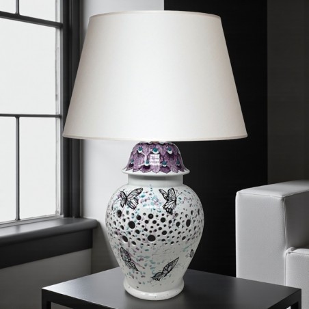 Butterfly Lamp 32" Italian Pottery
