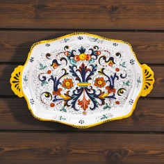 Ricco Deruta Oval Scalloped tray 14"